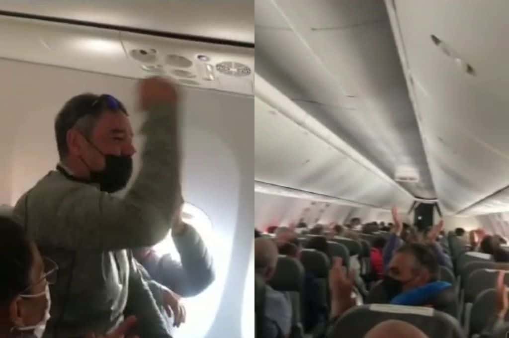 Video: ovacionaron en pleno vuelo a un excombatiente de Malvinas