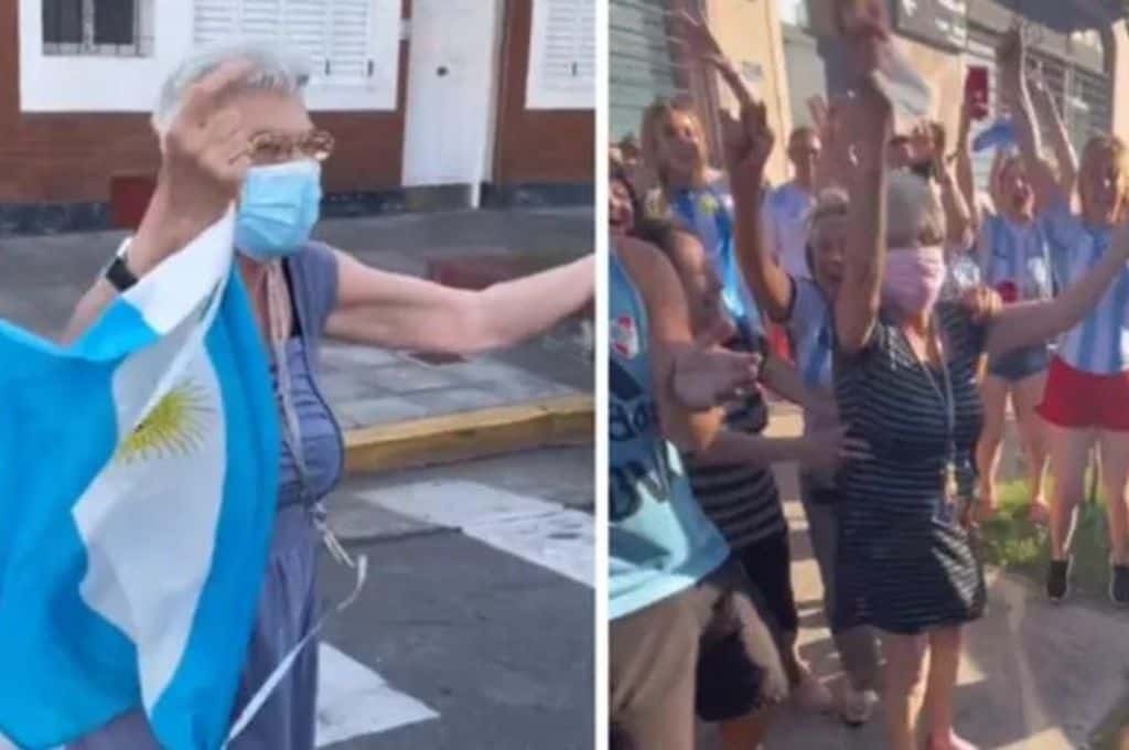 Video: así festejó “la abuela la-la-la” el pase de Argentina a la final del Mundial