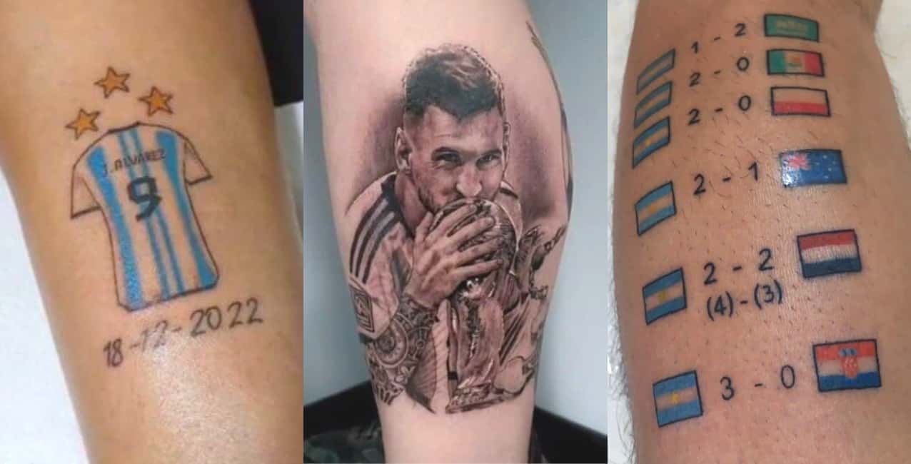 Furor por la Selección Argentina: los tatuajes más virales tras ganar la Copa del Mundo