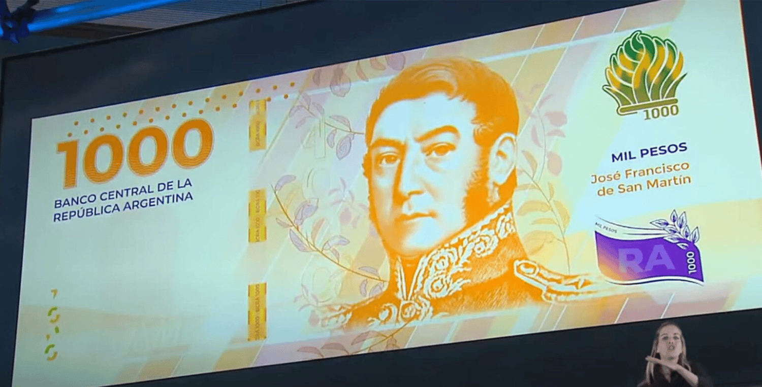 Así es el nuevo billete de 1.000 pesos con la cara de San Martín
