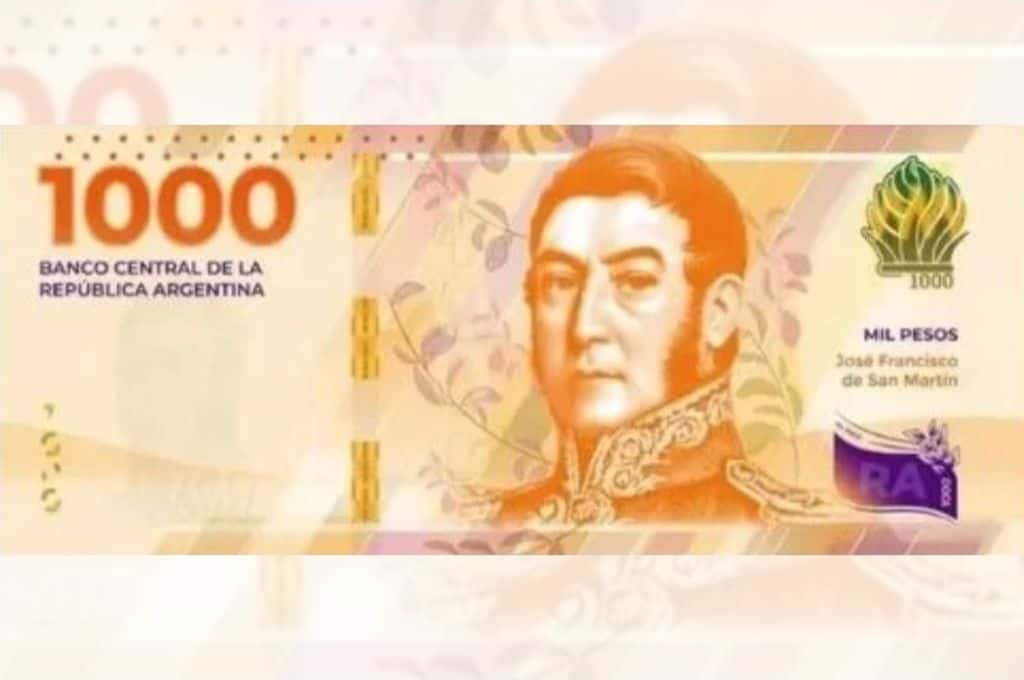 Así es el nuevo billete argentino de mil pesos