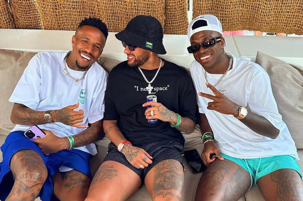 Neymar, Vinicius y Militao se fueron de vacaciones a Ibiza
