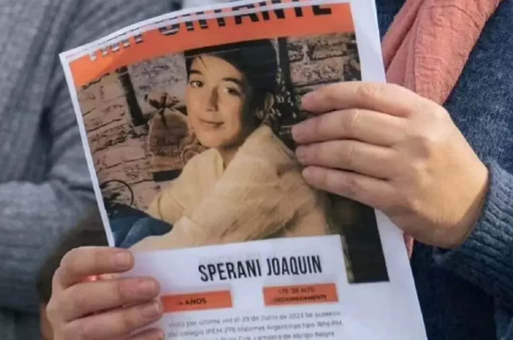 Joaquín Sperani, de 14 años, desapareció el 29 de junio cuando se dirigía a su escuela.