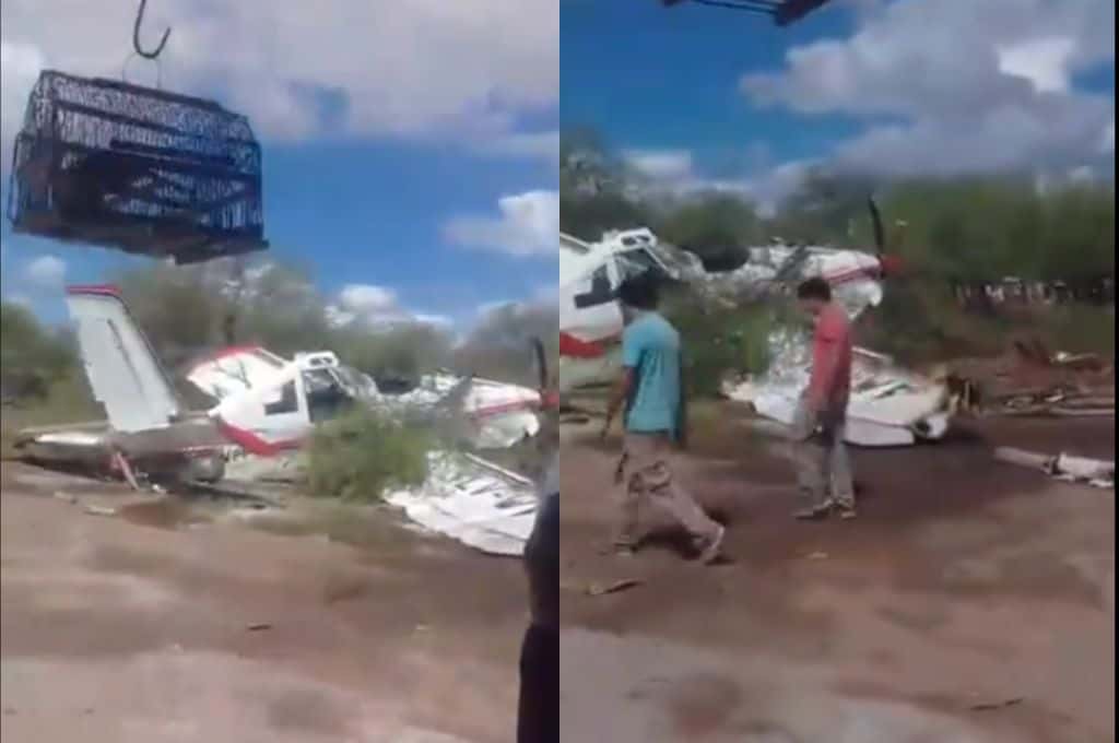 Terror en Añatuya: una avioneta se estrelló en el patio de una casa