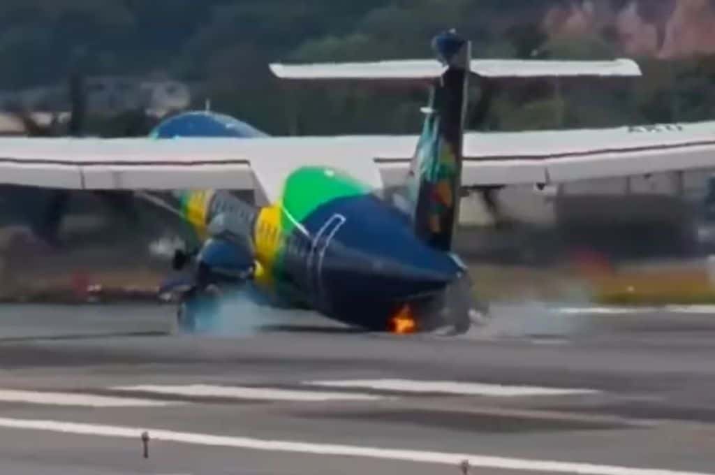 Gran susto vivieron los pasajeros de un avión que sufrió un golpe de cola mientras aterrizaba en un aeropuerto de Brasil