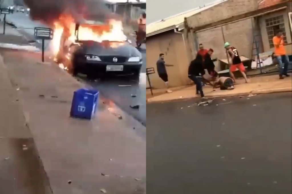 Brasil: un hombre le prende fuego al auto de su ex yerno y recibe una brutal golpiza