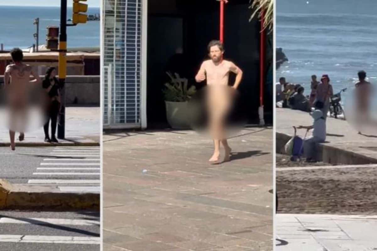 Video: un hombre corrió desnudo por la peatonal de Mar del Plata