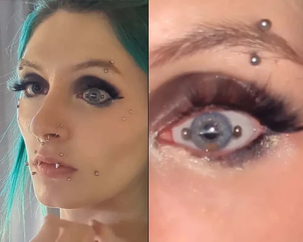 Video: una mujer con un piercing en el ojo causa impresión en las redes sociales