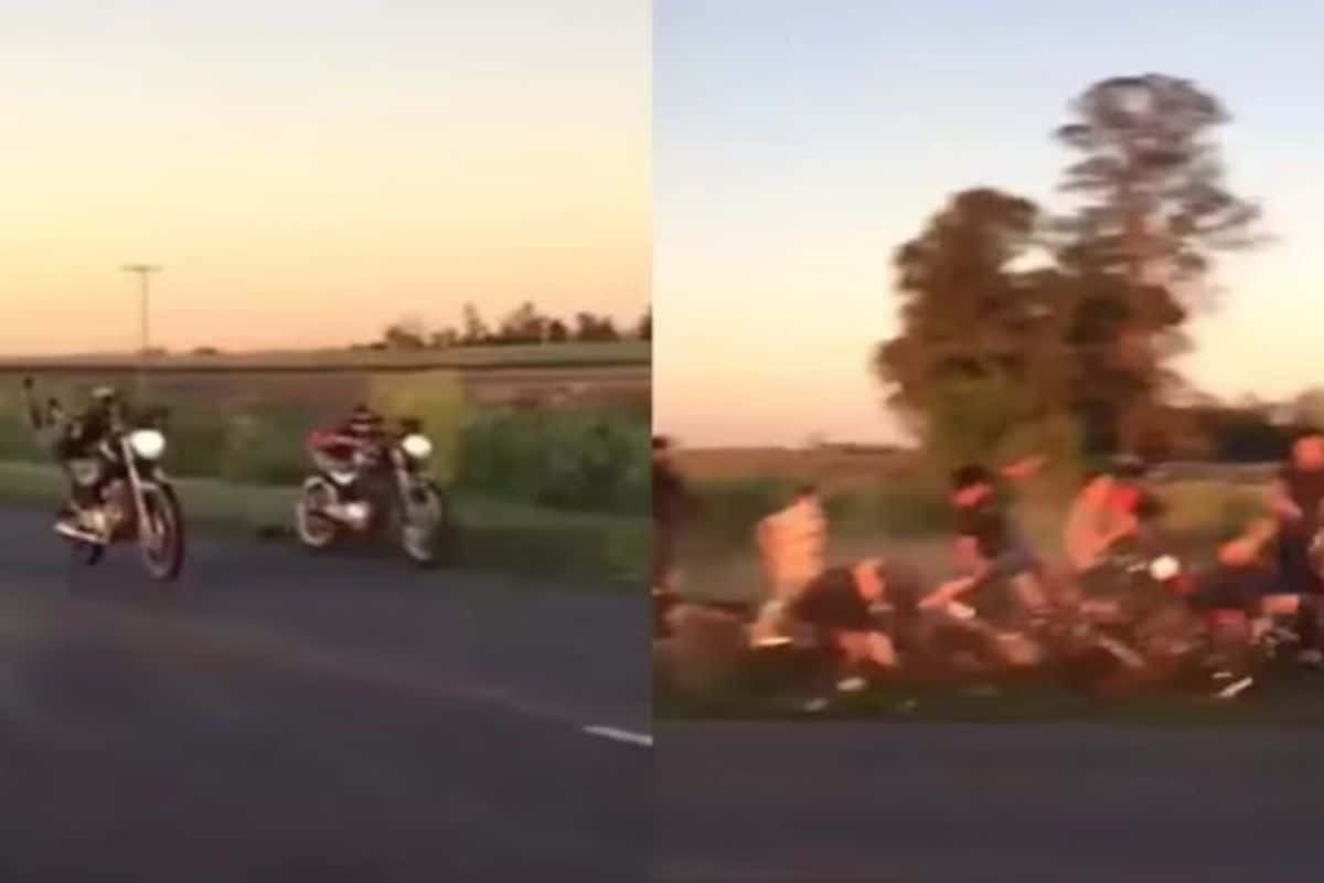 Locura al volante: corrían una picada de motos y se estrellaron contra un grupo de personas