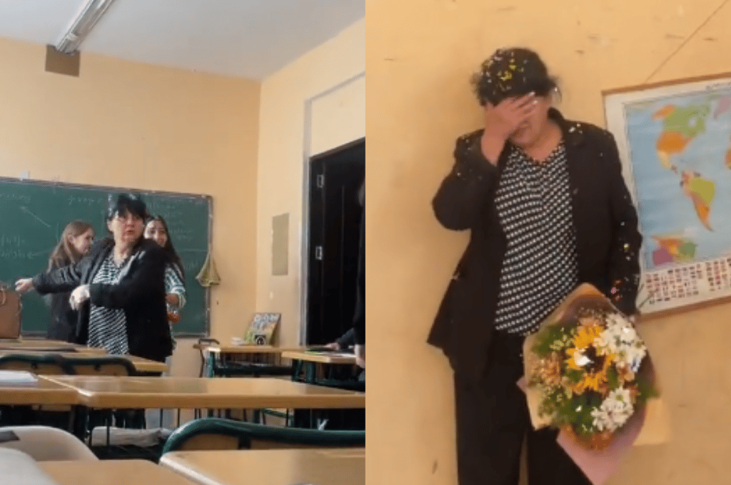 Viral: alumnos fingen una pelea para felicitar a su profesora en su cumpleaños