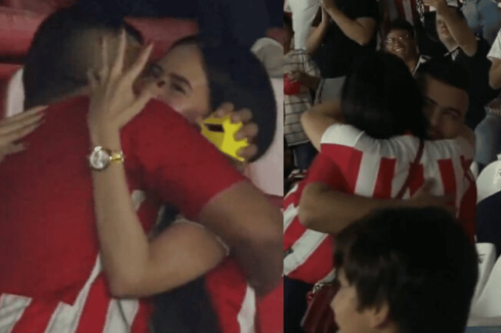 Video viral: un hincha de Junior le pidió casamiento a su novia en pleno partido