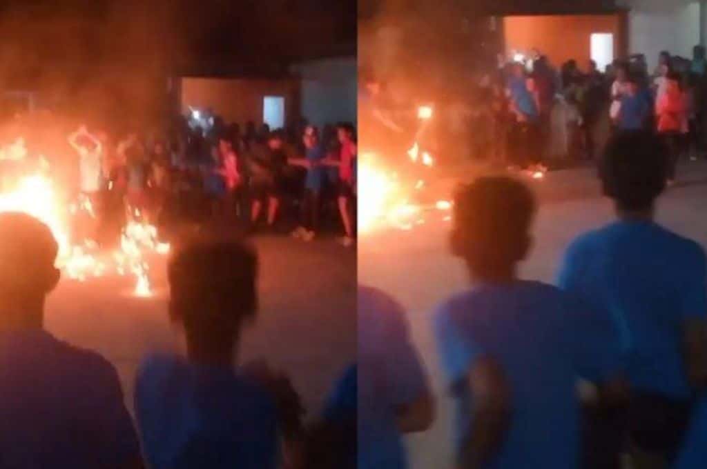 Un alumno saltaba un "aro con fuego", se le cayó encima y sufrió quemaduras