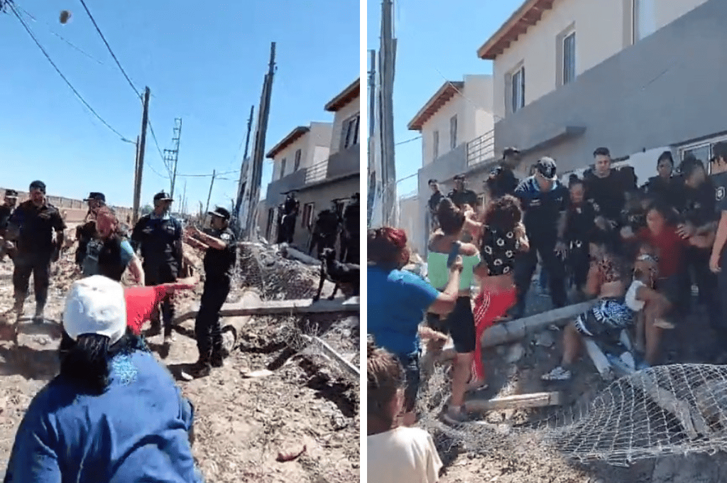 Vecinos intentaron usurpar viviendas en Lomas de Zamora y se trenzaron a golpes y piedrazos con la policía