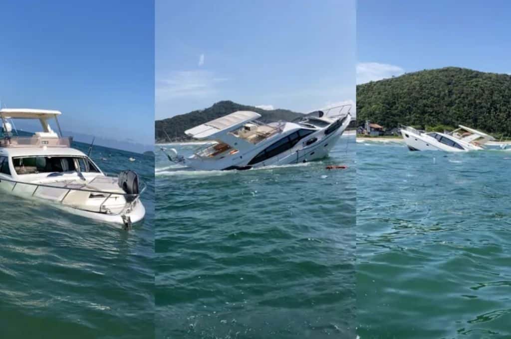 Pánico en una playa de Santa Catarina: se hundió una embarcación con dos tripulantes