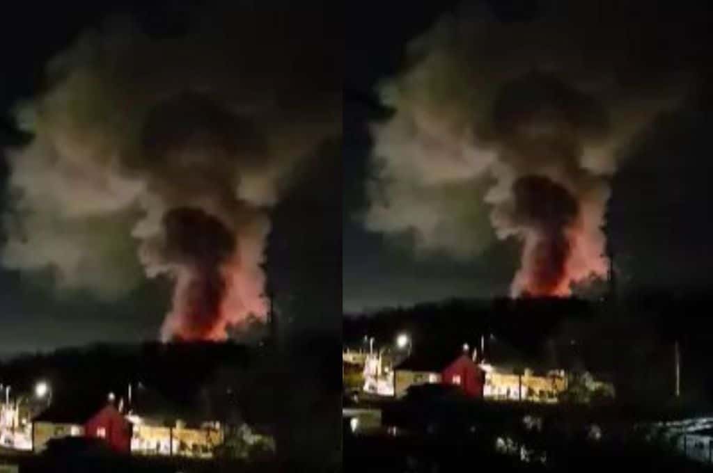 Video: el momento en que se desata una explosión en una zona industrial de Reino Unido