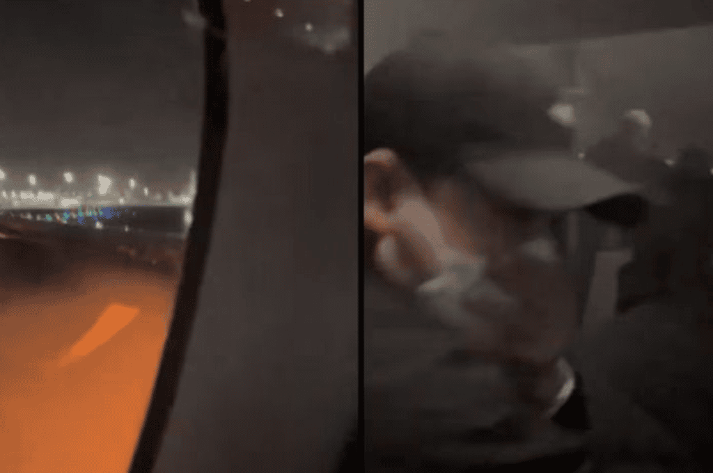 Video: un pasajero filmó el momento exacto que el avión japonés se incendiaba