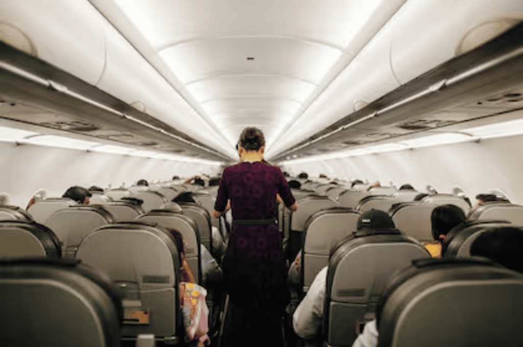 Escándalo en pleno vuelo: un pasajero mordió a una azafata y terminó detenido
