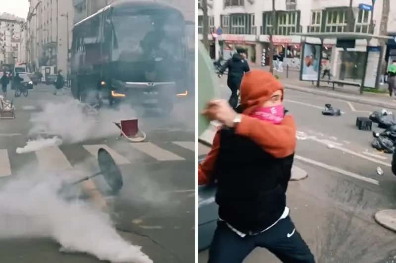 Inmigrantes ocasionaron graves destrozos en medio de una manifestación en las calles de París