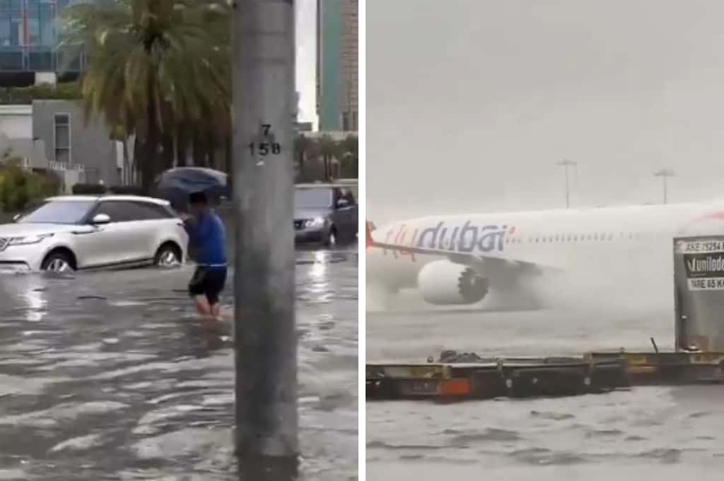 Impactantes imágenes: fuertes lluvias en Dubai dejan calles, rutas y el aeropuerto bajo el agua