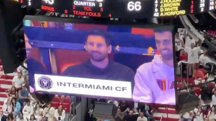 Video: la tremenda ovación a Messi en el partido de la NBA entre Miami Heat y Boston Celtics