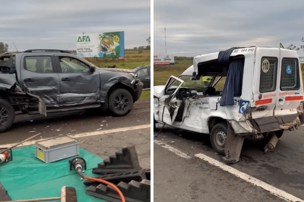 Autopista Rosario-Córdoba: un choque múltiple entre siete autos dejó al menos dos personas heridas