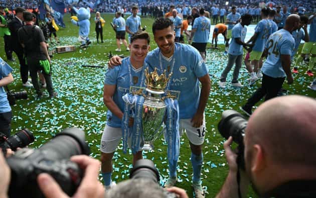 El Manchester City y Julián Álvarez celebraron su cuarto campeonato consecutivo