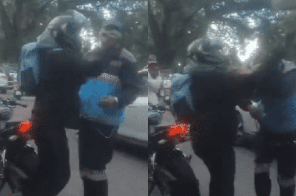 Tigre: un motociclista y un inspector de tránsito se trenzaron a golpes en la puerta de un colegio
