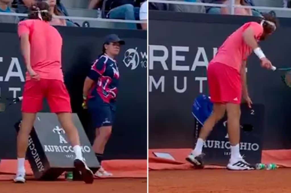 imagen En un ataque de ira, el tenista griego Tsitsipás destruyó su raqueta y fue abucheado
