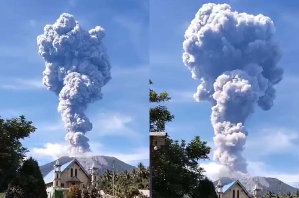 Indonesia: entró en erupción el volcán Ibu y expulsa cenizas y nubes oscuras