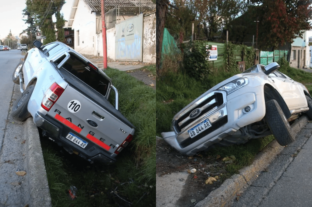 Bariloche: intentó estacionar pero falló y cayó en una zanja