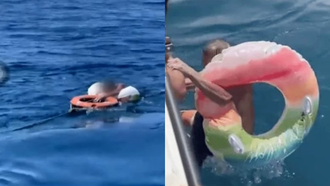 Video: se quedó dormido en un flotador y pasó 19 horas a la deriva en alta mar