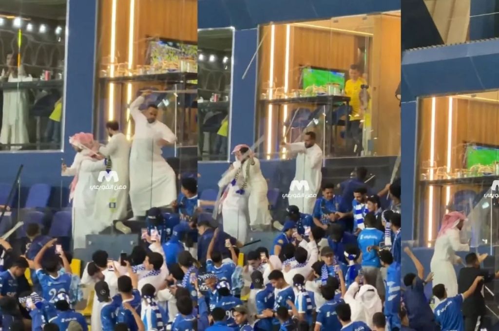 Increíble: hinchas y jeques se agarraron a palazos tras el empate de Al-Nassr ante Al Hilal