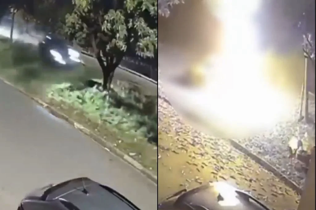 Trágico accidente en Brasil: dos jóvenes chocaron contra un árbol, el auto se incendió y ambos murieron