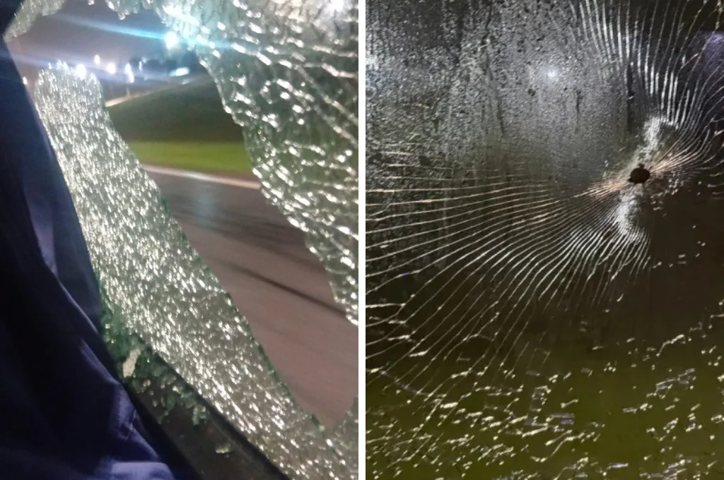 Disparos, vidrios rotos y un herido: violento ataque a un micro con hinchas de Tigre tras el partido en Uruguay